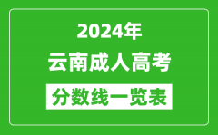 2024年云南成人高考录取分数线一览表（含2022-2023历年）