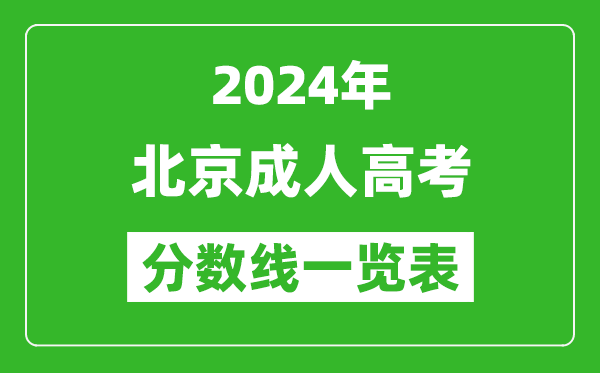 2024年北京成人高考录取分数线一览表（含2022-2023历年）