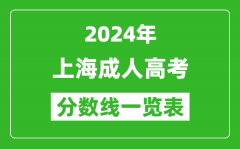 2024年上海成人高考录取分数线一览表（含2022-2023历年）