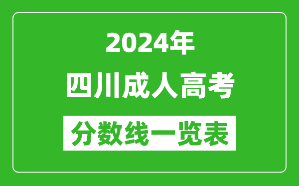 2024年四川成人高考录取分数线一览表（含2022-2023历年）