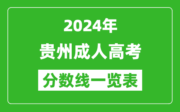 2024年贵州成人高考录取分数线一览表（含2022-2023历年）