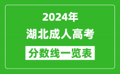 2024年湖北成人高考录取分数线一览表（含2022-2023历年）