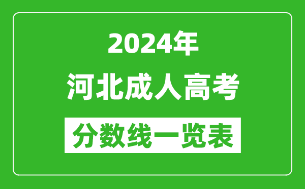 2024年河北成人高考录取分数线一览表（含2022-2023历年）