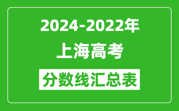 上海2024-2022近三年高考分数线汇总表(2025参考)