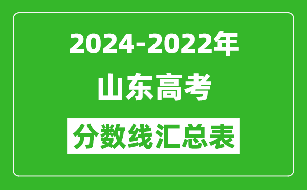 山东2024-2022近三年高考分数线汇总表(2025参考)