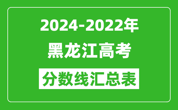 黑龙江2024-2022近三年高考分数线汇总表(2025参考)