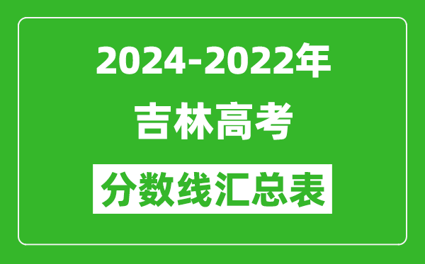 吉林2024-2022近三年高考分数线汇总表(2025参考)