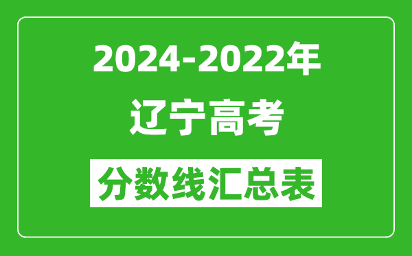 辽宁2024-2022近三年高考分数线汇总表(2025参考)