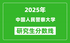 2025年中国人民警察大学研究生分数线一览表（含2024年历年）