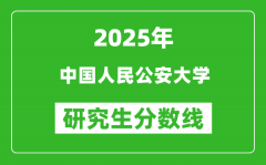 2025年中国人民公安大学研究生分数线一览表（含2024年历年）