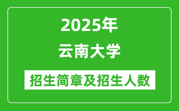 云南大学2025年高考招生简章及各省招生计划人数