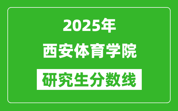 2025年西安体育学院研究生分数线一览表（含2024年历年）