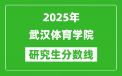 2025年武汉体育学院研究生分数线一览表（含2024年历年）