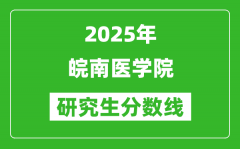 2025年皖南医学院研究生分数线一览表（含2024年历年）