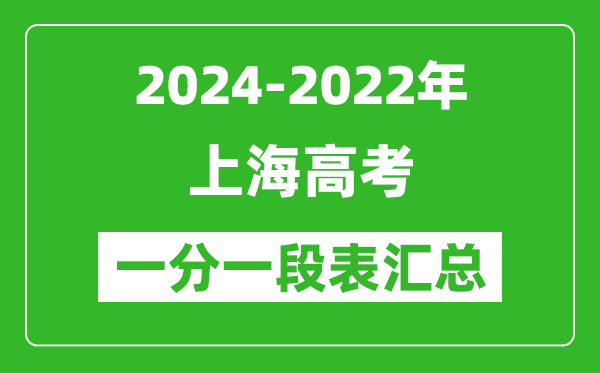 上海2024-2022近三年高考一分一段表汇总(2025参考)