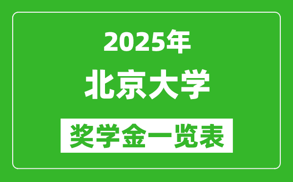 2025北京大学奖学金一览表,北大奖学金最高多少钱？