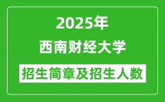 西南财经大学2025年的招生简章及各省招生计划人数