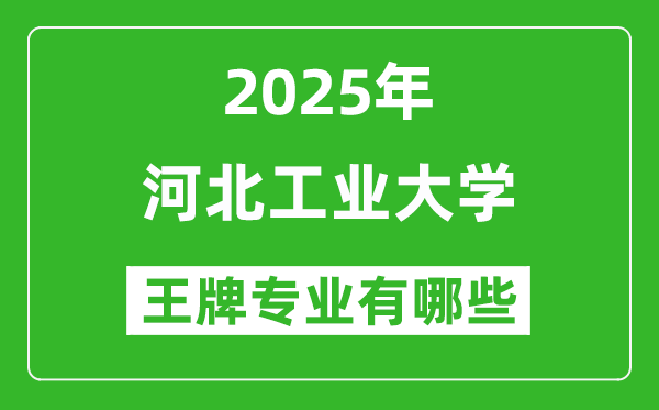 2025河北工业大学王牌专业有哪些_河北工业大学最好的专业排行榜