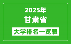 2025年甘肃省大学排名一览表_甘肃高校排行榜(最新)