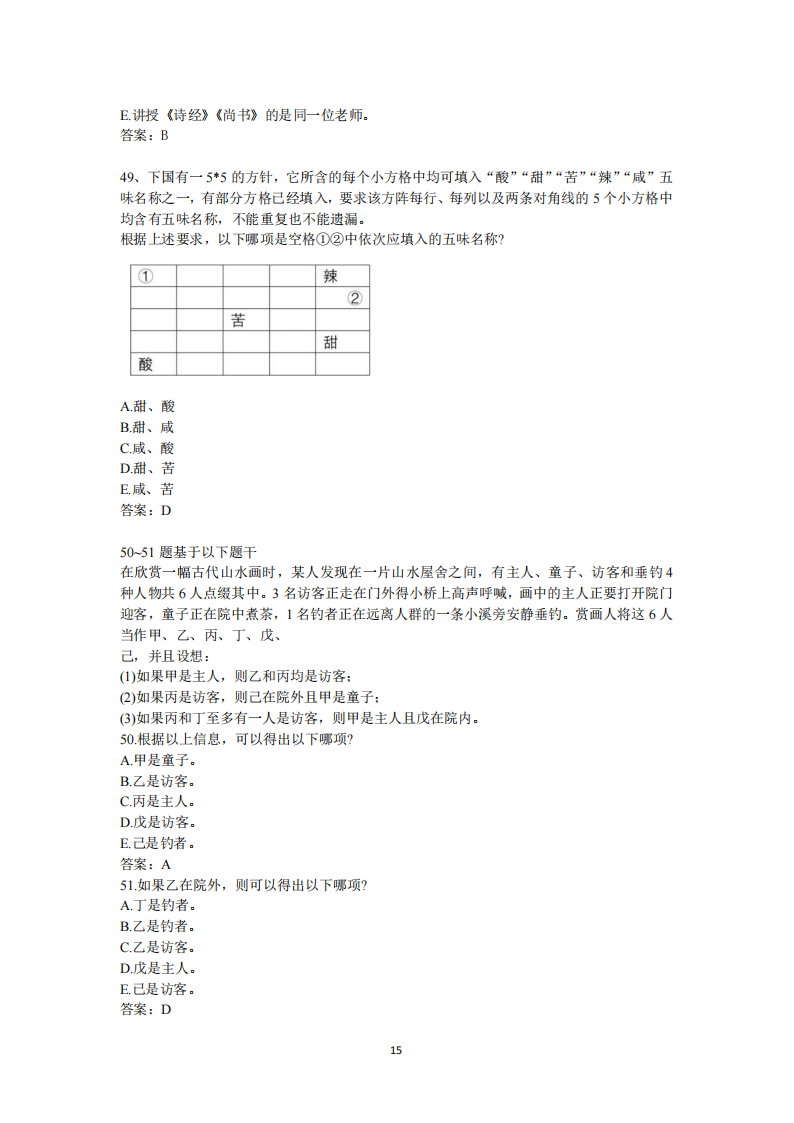 2025年研究生考试管综试卷真题及答案解析