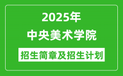 中央美术学院2025年高考招生简章及各省招生计划人数