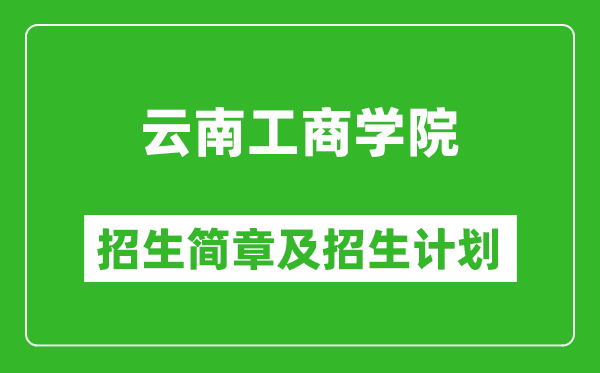 云南工商学院2025年高考招生简章及各省招生计划人数