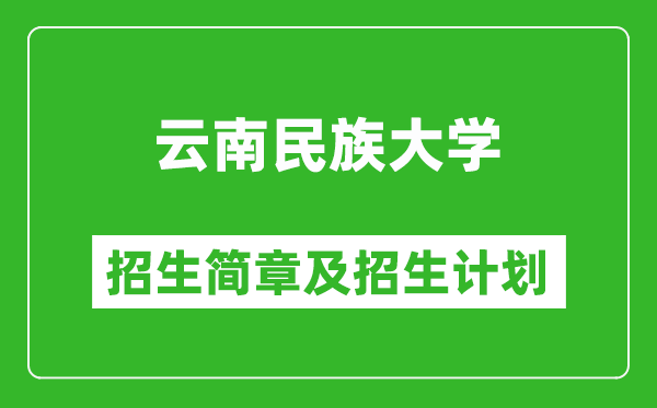 云南民族大学2025年高考招生简章及各省招生计划人数