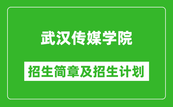 武汉传媒学院2025年高考招生简章及各省招生计划人数