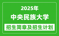 中央民族大学2025年高考招生简章及各省招生计划人数