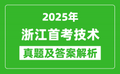 2025年浙江首考技术试卷及答案解析