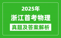 2025年浙江首考物理试卷及答案解析