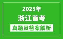 2025年浙江首考各科试卷及答案解析（完整版）