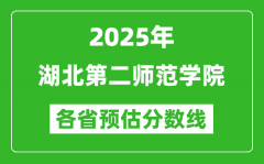 2025年湖北第二师范学院各省预估分数线_预计最低多少分能上？