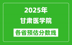 2025年甘肃医学院各省预估分数线_预计最低多少分能上？