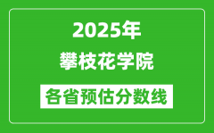 2025年攀枝花学院各省预估分数线_预计最低多少分能上？