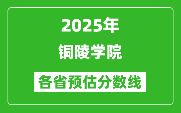 2025年铜陵学院各省预估分数线,预计最低多少分能上？