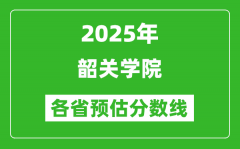 2025年韶关学院各省预估分数线_预计最低多少分能上？