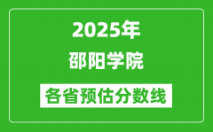 2025年邵阳学院各省预估分数线_预计最低多少分能上？