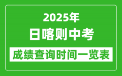 日喀则中考成绩查询时间2025年具体时间一览表