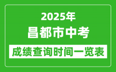 昌都中考成绩查询时间2025年具体时间一览表