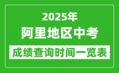 阿里地区中考成绩查询时间2025年具体时间一览表