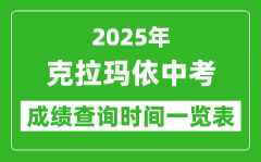 克拉玛依中考成绩查询时间2025年具体时间一览表