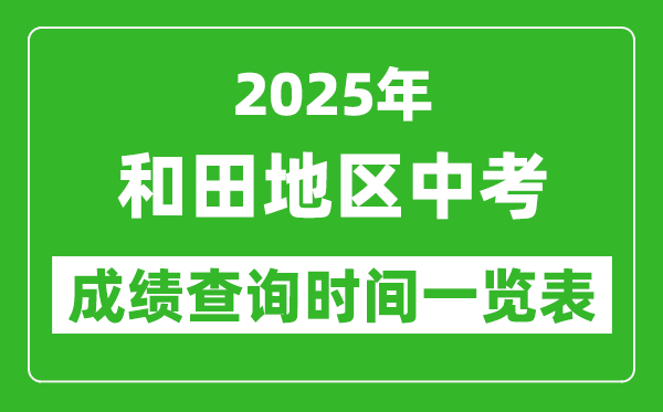 和田地区中考成绩查询时间2025年具体时间一览表