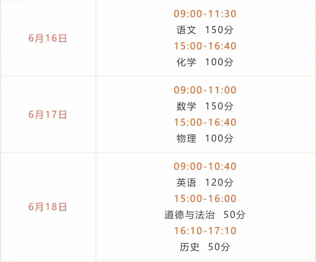 2025年扬州中考时间几月几号,各科目具体时间安排表