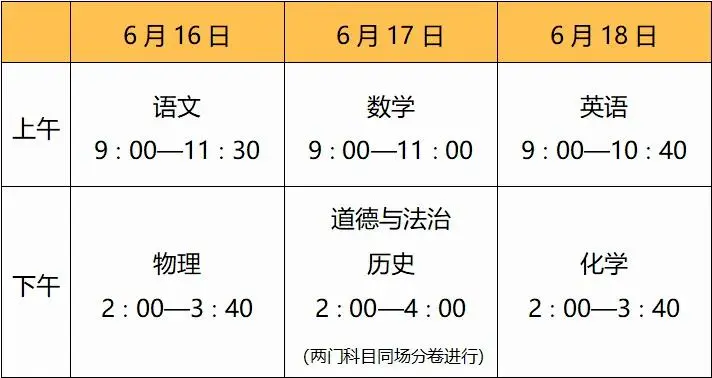 2025年无锡中考时间几月几号,各科目具体时间安排表