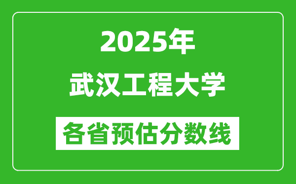 2025年武汉工程大学各省预估分数线,预计最低多少分能上？