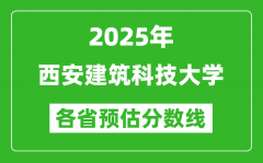 2025年西安建筑科技大学各省预估分数线_预计最低多少分能上？