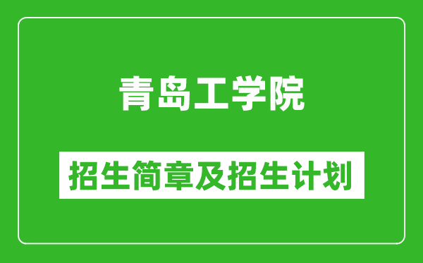 青岛工学院2025年招生简章,各省高考招生计划人数一览表