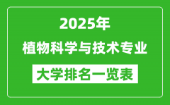 全国植物科学与技术专业最好的大学排名一览表（2025最新）