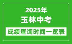 玉林中考成绩查询时间2025年具体时间一览表